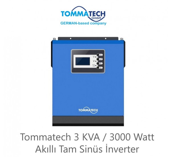 3kva Tommatech 3000w 24vdc Tam Sinüs İnverter 50a PWM 3kva Tommatech 3000w 24vdc Tam Sinüs İnverter 50a PWM - Görsel 1